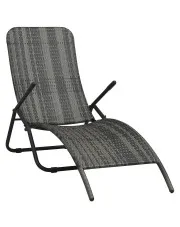 Składany leżak ogrodowy wodoodporny technorattan - Sasanka w sklepie Edinos.pl