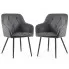 Zestaw 2 grafitowych krzeseł pikowanych - Lorviano