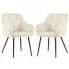 Zestaw 2 kremowych krzeseł welurowych - Lorviano