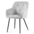 Jasnoszare welurowe krzesło pikowane Lorviano