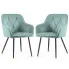 Zestaw dwóch turkusowych krzeseł Lorviano