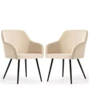 Zestaw 2 beżowych krzeseł welurowych - Terviso 2X w sklepie Edinos.pl