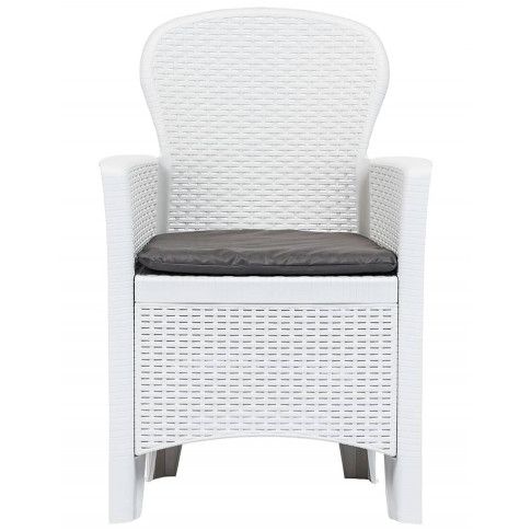 Szczegółowe zdjęcie nr 4 produktu Krzesła ogrodowe z poduszkami Campos 2 szt - białe