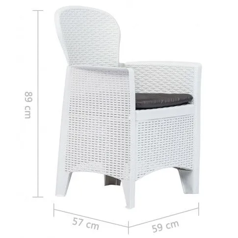 Szczegółowe zdjęcie nr 9 produktu Krzesła ogrodowe z poduszkami Campos 2 szt - białe