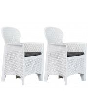 Krzesła ogrodowe z poduszkami Campos 2 szt - białe