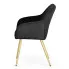 Czarne krzesło welurowe na złotej podstawie Terviso 3X