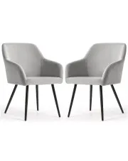 Zestaw 2 szarych krzeseł tapicerowanych welurem - Terviso 2X w sklepie Edinos.pl