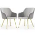 Zestaw 2 szarych krzeseł welurowych - Terviso 3X