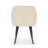 Szczegółowe zdjęcie nr 5 produktu 2x Welurowe krzesło tapicerowane z przeszyciami Beżowe FLORENCE Czarne nogi