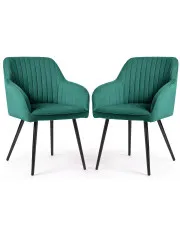 Zestaw 2 zielonych krzeseł welurowych - Sorvello  w sklepie Edinos.pl