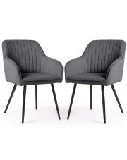 Zestaw 2 grafitowych krzeseł pikowanych - Sorvello w sklepie Edinos.pl