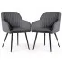 Zestaw 2 grafitowych krzeseł pikowanych  Sorvello