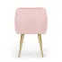 Szczegółowe zdjęcie nr 5 produktu 2x Welurowe krzesło tapicerowane z przeszyciami Pudrowy Róż FLORENCE Złote nogi
