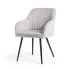 Fotografia 2x Welurowe krzesło tapicerowane z przeszyciami Szary FLORENCE Czarne nogi z kategorii Krzesła
