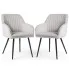 Zdjęcie produktu 2x Welurowe krzesło tapicerowane z przeszyciami Szary FLORENCE Czarne nogi.