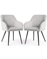 Zestaw 2 szarych metalowych krzeseł welurowych - Sorvello w sklepie Edinos.pl