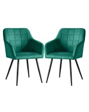 Zestaw 2 zielonych krzeseł tapicerowanych - Cormelis 4X w sklepie Edinos.pl