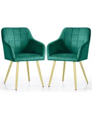 Zestaw 2 zielonych krzeseł w stylu glamour - Cormelis 5X w sklepie Edinos.pl