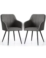 Zestaw 2 grafitowych krzeseł pikowanych - Cormelis 3X w sklepie Edinos.pl