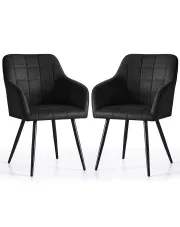 Zestaw 2 czarnych krzeseł tapicerowanych - Cormelis 4X w sklepie Edinos.pl