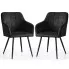 Zestaw 2 czarnych krzeseł pikowanych Cormelis 4X