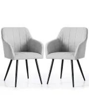 Zestaw 2 szarych krzeseł pikowanych - Cormelis 3X w sklepie Edinos.pl