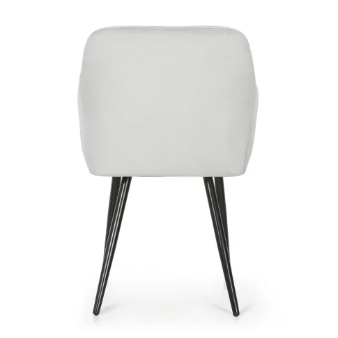 Szczegółowe zdjęcie nr 5 produktu 2x Krzesło tapicerowane z przeszyciami kwadratowymi Szare LUXANO Czarne nogi