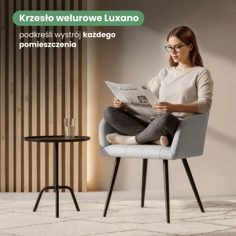 Szczegółowe zdjęcie nr 8 produktu 2x Krzesło tapicerowane z przeszyciami kwadratowymi Szare LUXANO Czarne nogi