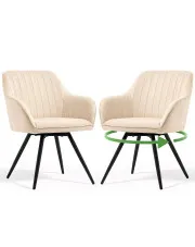 Zestaw 2 beżowych krzeseł pikowanych - Virelto. w sklepie Edinos.pl