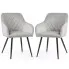 Zestaw 2 szarych krzeseł pikowanych  Caveroz