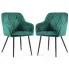 Zestaw zielonych krzeseł pikowanych  Lorviano