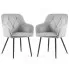 Zestaw szarych krzeseł pikowanych Lorviano