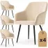 Zestaw 4 beżowych krzeseł tapicerowanych welurem - Terviso 2X
