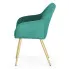 Zielone krzesło na złotej podstawie Terviso 3X