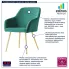 Zielone krzesło welurowe Terviso 3X na zlotej podstawie
