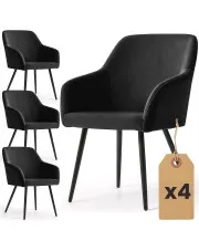 Zestaw 4 welurowych krzeseł tapicerowanych - Terviso 2X w sklepie Edinos.pl