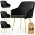 Zestaw 4 czarnych krzeseł welurowych - Terviso 3X