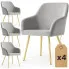 Zestaw 4 szarych krzeseł welurowych  Terviso 3X 4szt