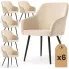 Zestaw 6 beżowych krzeseł welurowych - Terviso 2X