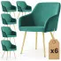 Zestaw 6 zielonych krzeseł w stylu glamour - Terviso 3X