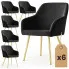 Zestaw 6 czarnych krzeseł w stylu glamour - Terviso 3X