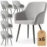 Zestaw 6 szarych krzeseł tapicerowanych welurem - Terviso 2X