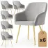 Zestaw 6 szarych krzeseł welurowych - Terviso 3X