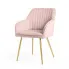 Fotografia 4x Welurowe krzesło tapicerowane z przeszyciami Pudrowy Róż FLORENCE Złote nogi z kategorii Krzesła