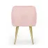 Szczegółowe zdjęcie nr 5 produktu 6x Welurowe krzesło tapicerowane z przeszyciami Pudrowy Róż FLORENCE Złote nogi
