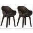 Szczegółowe zdjęcie nr 6 produktu Krzesła ogrodowe z podłokietnikami Abila 2X 2 szt - brązowe
