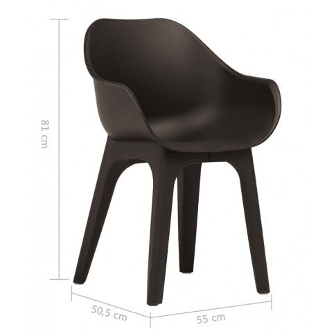 Szczegółowe zdjęcie nr 9 produktu Krzesła ogrodowe z podłokietnikami Abila 2X 2 szt - brązowe