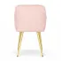 Szczegółowe zdjęcie nr 5 produktu 4x Krzesło tapicerowane z przeszyciami kwadratowymi Pudrowy Róż LUXANO Złote nogi