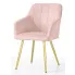 Pikowane różowe krzesło welurowe  Cormelis 5X