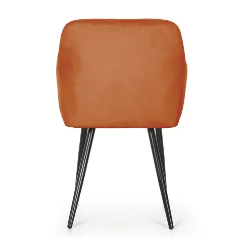 Szczegółowe zdjęcie nr 5 produktu 4x Krzesło tapicerowane z przeszyciami kwadratowymi Miedziane LUXANO Czarne nogi